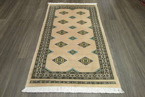 新品　SALE　高級ラグ　パキスタン手織り絨毯　玄関マット　アクセントラグ　73x125cm　＃109