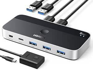 UGREEN USB3.0 切替器 2PCでUSB-C&Aデバイス共有 5Gbps高速転送 USB 切り替え プリンタ/マウス/キ