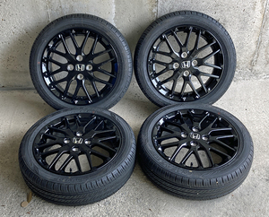 [1円～売り切り]★ホンダ N-BOX カスタム スタイル+ブラック 純正アルミ 15×4.5J＋DUNLOP ENASAVE EC300 165/55R15 2022年製 4本セット★