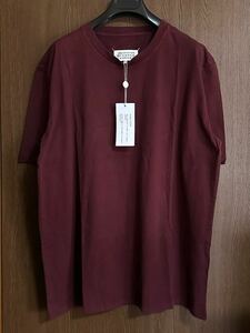 XXL新品 メゾンマルジェラ レギュラー オーガニックコットン Tシャツ 22AW XXL Maison Margiela 1 10 メンズ 半袖 カットソー バーガンディ