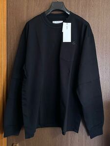 黒3新品 sacai サカイ メンズ S ロゴ ロング Tシャツ 長袖 ブラック 23AW size 3 黒 L スウェット ロンT カットソー