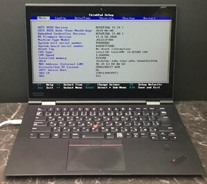 1円～ ■ジャンク LENOVO ThinkPad X1 Yoga / Core i5 8250U 1.60GHz / メモリ 8GB / ストレージ無し / 14型 / OS無し / BIOS起動可