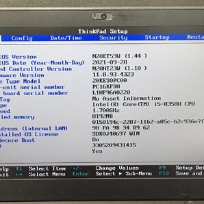 1円～ ■ジャンク LENOVO ThinkPad X280 / 第8世代 / Core i5 8350U 1.70GHz / メモリ 8GB / SSD 256GB / 12.5型 / OS有り / BIOS起動可の画像2