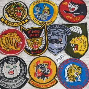 ★P595 タイガー 虎 TIGER ワッペン 10枚 スカジャン に! ベトナム 戦争 刺繍 MA-1 MA-65 M-51 N-3B N-1 N-2B TI 