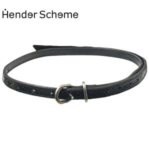 Hender Scheme ブラック パイソン レザー ベルト エンダースキーマ 細ベルトの画像1