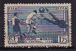 1 フランス【使用済】＜「1938 SC#349 ワールドカップサッカー・フランス大会」＞