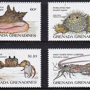 44 グレナダ・グレナディンズ諸島【未使用】＜「1985 SC#694-697 海洋生物」 4種完 ＞の画像1
