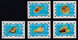 12 ソマリア【未使用】＜「1976 SC#431-435 貝」 5種(5/6, #430欠) ＞ 