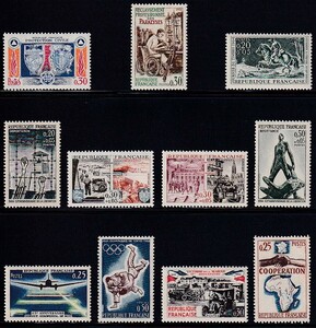 18 フランス【未使用】＜「1964年版 記念切手」 11種 ＞