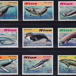 11 ニウエ【未使用】＜「1983 クジラ保護」 9種完 ＞の画像1
