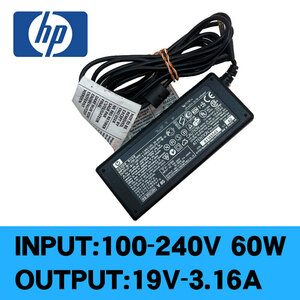 中古品 HP純正 先丸 ACアダプタ ノートパソコン用 ★ HP f1781a 19V-3.16A 100-240V 50-60Hz 60W 電源ケーブル付