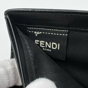【未使用級】FENDI フェンディ 二つ折り メンズ ズッカ FF ダイアゴナル レザー 折り財布 コンパクト 小銭入れ カードケース 革 ウォレットの画像8