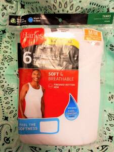  partition nzHanes tank top 6 sheets pack American specification America US white white M new goods unused unopened 