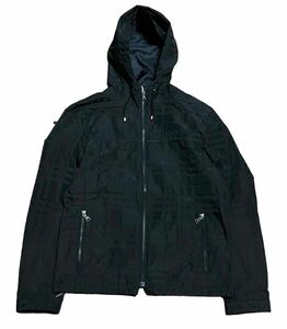 BURBERRY BLACK LABEL バーバリーブラックレーベルジャケット シャドーチェック フード ナイロンジャケット 黒 M