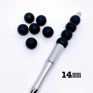 マットラバービーズ(14mm)ブラック12個