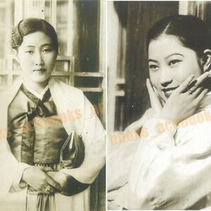 簾姿妓生 8枚揃 外袋付 朝鮮 韓国 風俗 美人 少女 / 絵葉書 写真 戦前 資料 の画像5
