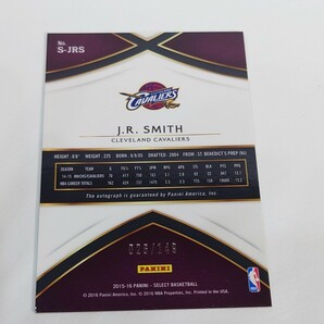 panini 2015-16 SELECT J.R. Smith SIGNATURES 26/149 149枚シリアル autograph auto 直書き サインの画像2