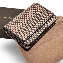 BOTTEGA VENETA ボッテガヴェネタ パイソン カードケース 名刺入れ ピンクベージュ 超美品 Aランク_画像10