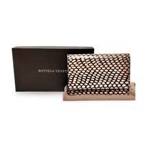 BOTTEGA VENETA ボッテガヴェネタ パイソン カードケース 名刺入れ ピンクベージュ 超美品 Aランク_画像1