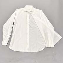 BORRIELLO ボリエッロ イタリア製 無地 長袖 ワイシャツ ホワイト メンズ ビジネス フォーマル NAPOLI_画像2