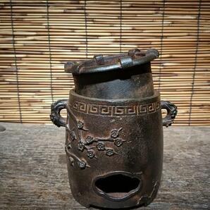 旧鉄器/鋳鉄ストーブ*お茶を沸かす*お湯を沸かす*バーベキューストーブ*炭ストーブ*高さ約13 cmの画像5