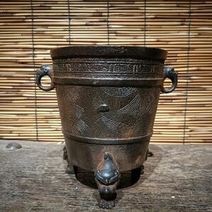 旧鉄器/鋳鉄ストーブ*お茶を沸かす*お湯を沸かす*バーベキューストーブ*炭ストーブ*高さ約16cmの画像3