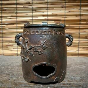旧鉄器/鋳鉄ストーブ*お茶を沸かす*お湯を沸かす*バーベキューストーブ*炭ストーブ*高さ約13 cmの画像1