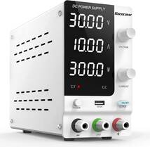 30V10A(ホワイト) IKococater 直流安定化電源 0-30V 0-10A 4桁電圧電流表示 可変直流電源 安全保護 _画像1