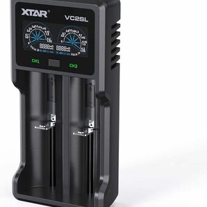 XTAR VC2SL リチウム充電器 電池充電器 最大2Ax1/1Ax2 3.6V/3.7Vリチウムイオン電池 10400～266の画像1