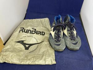 ミズノ　Mizuno　ランバード　RUNBIRD　レーシングシューズ　25.5ｃｍ　青　中古