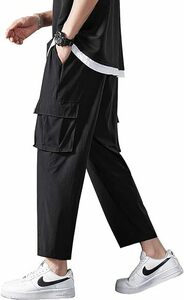 193 [ black L] men's pants Easy pants .... feeling cargo pants stretch easy suction . speed .. bottoms cool thin 