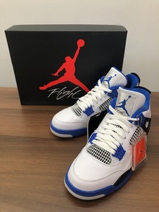 未使用 ★NIKE AIR JORDAN Ⅳ RETRO 26.5cm 308497-117★ ナイキ エア ジョーダン4 レトロ スニーカー 白青黒 ◇12570