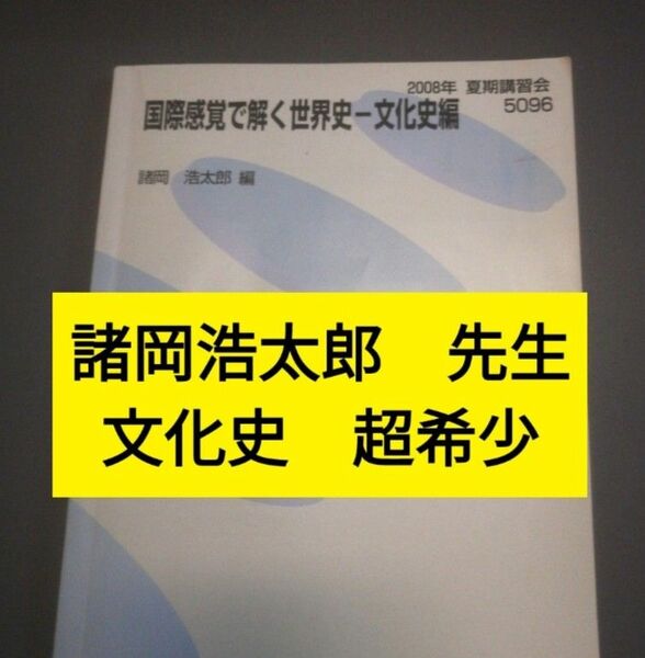 超希少品　代ゼミテキスト　国際感覚で解く世界史　文化史編　夏期講習会　諸岡浩太郎　代々木ゼミナール 代ゼミ