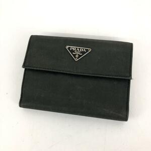 PRADA プラダ 三角ロゴ 二つ折り財布 ブラック グリーン ブランド