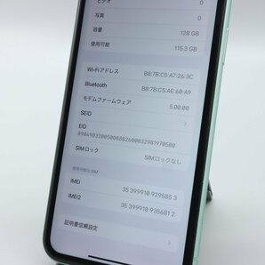 Apple iPhone11 128GB Green A2221 MWM62J/A バッテリ81% ■SIMフリー★Joshin3092【1円開始・送料無料】の画像4