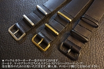 ◆Leather NATO G10Strap◆高品質国産本牛革アニリンカーフ OLIVE GREEN 19mm Custom Order(BUCKLE COLOR) 強力撥水 受注生産 腕時計ベルト_画像10