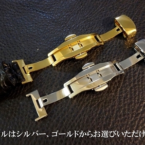 ◆台座付 D-Buckle Vintage Belt◆最高級北米産クロコダイル Custom Order(ラグ幅/台座SIZE/BUCKLE COLOR) BLACK 腕時計ベルト ワニ革 黒の画像4