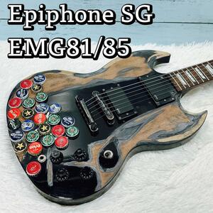 Epiphone SG EMG81/85 монтированный Zack Wild Crown Black Black Black