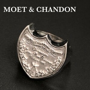 MOET&CHANDON モエエシャンドン シャンパンラベルデザイン シルバーリング 指輪 Silver925 レア 13号 16.7g メンズ/レディース 最落無