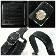 未使用 美品 COACH コーチ シグネチャー フラップ 斜め掛け ショルダーバッグ キャンバス×レザー 6842 黒/ブラック 最落無_画像6