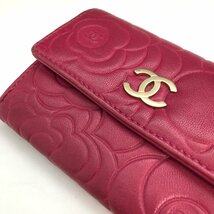 CHANEL シャネル カメリア ココマーク カードケース 名刺入れ ラムスキン ローズピンク/ゴールド金具 パスケース CC 正規品 保証 最落無_画像3