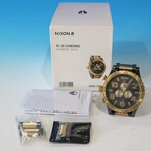  used / immovable goods NIXON/ Nixon wristwatch THE51-30 CHRONO quartz accessory all sorts gunmetal ru/ Gold outside fixed form possible 