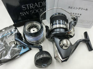 ‡ 0166 SHIMANO シマノ STRADIC ストラディック SW5000XG スピニングリール ライン/純正スプール(替)/取説/元箱付 中古使用感少なめ