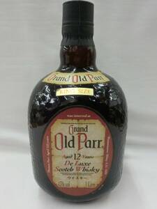 ‡ 0220 【未開栓・古酒】 Grand Old Parr グランド オールドパー 12年 デラックス キングサイズ 1000ml 43% スコッチウイスキー 元箱無