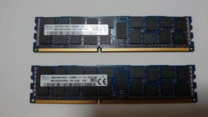 【16G×2枚セット】低電圧版 SKhynix PC3L-12800R 計32GB 2R×4 中古メモリー 