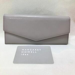 X198 未使用 マーガレットハウエルアイデア MARGARET HOWELL idea 長財布 財布 レディース 牛革 グレー 