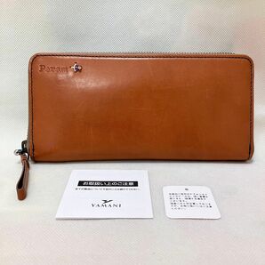 【訳あり】W876 未使用 長財布 財布 ラウンドファスナー 日本製 レディース ブラウン系 本革 牛革