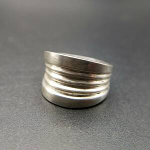  stripe line design car b wide width presence 925 Vintage silver ring ring jewelry import Y14-T