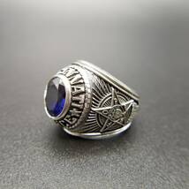 1975年 CREST CRAFT社製 ヴィンテージ リング CINCINNATI POLICE シルバートーン 指輪 重厚感 紋章 青石 メンズジュエリー カレッジ Y14-H_画像2