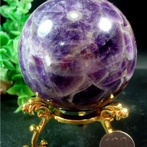 天然～愛の守護石～夢幻紫水晶アメジスト丸玉179G1-71G03Dの画像1